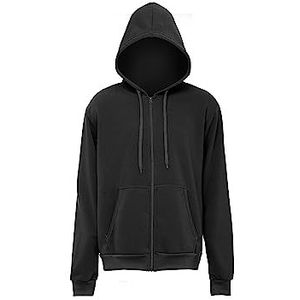 Yuka Heren gebreide hoodie met ritssluiting polyester zwart maat XL, zwart, XL