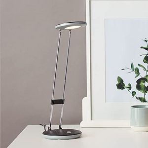 Brilliant Basic led-tafellamp, functionele tafellamp door telescopische stangen, in hoogte verstelbaar met schakelaar van kunststof/metaal, in zwart, Ø 12 cm en 24 cm hoogte