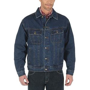 Wrangler Ongevoerd herenjeansjack, antiek-indigo, XL, hoog, Antiek Indigo, XL tall