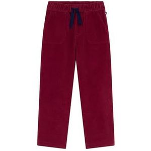 Petit Bateau Rechte kinderbroek van effen fluweel, Amarant, 3 Jaren