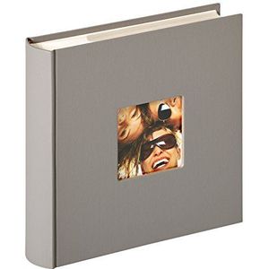 walther design fotoalbum grijs 200 foto's 10 x 15 cm Memoboek met omslaguitsparing, Fun ME-110-X