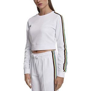 Urban Classics Dames Dames Dames Multicolor Taped Sleeve Crewneck Pullover, wit (wit 00220)., L