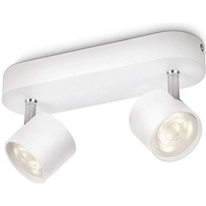 Philips Star opbouwspot 2-lichts - Wit - Dimbaar - Draaibare spots - Geïntegreerde LED-lampen - Metaal