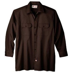 Dickies Heren korte mouw Work Utility Button Down Shirt, Bruin (donkerbruin), XL tall