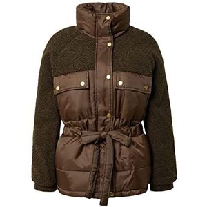 Urban Classics Dames Sherpa Mix Bufferjack jas voor dames, bruin, S