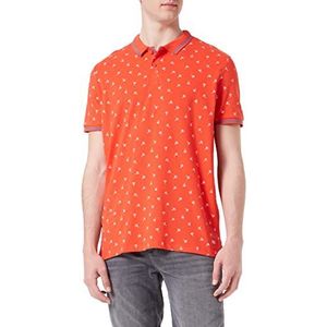 TOM TAILOR Uomini Poloshirt met zomerprint 1031610, 29985 - Coral Palm Design, XXS
