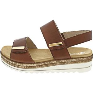 Remonte - Sleehaksandaaltjes - Bruin - Bandjessandaal - Comfortabele Schoen met Sier-elementen