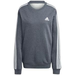 adidas Heren Essentials Fleece 3-Stripes Sweatshirt, Dark Grey Heather, M