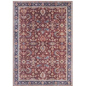 Nouristan Asmar Tapijt – woonkamertapijt Orient-Touch gedetailleerd patroon bloemen curpool-tapijt plat geweven tapijt voor eetkamer, woonkamer, slaapkamer – bordeauxrood, 80 x 150 cm