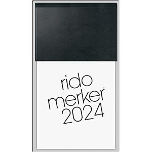 rido/idé Dagkalender model Merker 2024 1 pagina = 1 dag bladgrootte 10,8 x 20,1 cm zwart