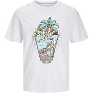 Jack & Jones Jjelijah Tee Ss Crew Neck, wit, M