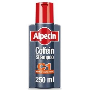 Alpecin Coffeïne-shampoo C1 – stimulerende haarshampoo tegen erfelijk bepaalde haaruitval ter verbetering van de haargroei bij mannen – 1 x 250 ml