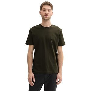 TOM TAILOR Basic T-shirt voor heren met geborduurd logo, 11172 - Dark Roze Green, M