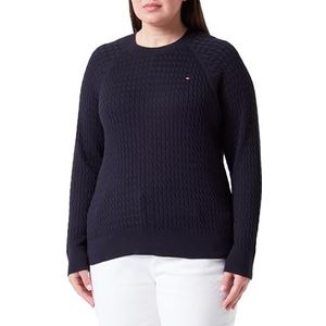 Tommy Hilfiger CRV CO Kabel C-NK Trui Desert Sky 48 voor dames, woestijn hemel, 48