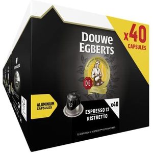 Douwe Egberts Koffiecups Espresso Ristretto (200 Capsules - Geschikt voor Nespresso Koffiemachines - Intensiteit 12/12 - UTZ Gecerticifeerd) - 5 x 40 Cups