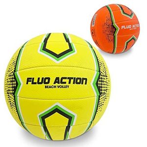 Mondo Toys 13867 Fluo Action Beachvolle-bal, maat 5-280 g, geel/neon-oranje