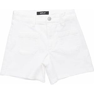 Replay SIJAN Shorts voor meisjes, 001 wit, 14A, 001, wit, 14 Jaren