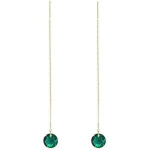 Ellen Kvam Classic Crystal Threader Earring- Green