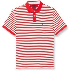 Tommy Hilfiger Heren 1985 Regular Polo S/S Polo's, Rood, L, Rood/Wit, L