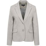 Blazer - Grijs - Met Strepen - Opgestikte Zakken - 2-Knoopsmodel