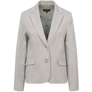 Blazer - Grijs - Met Strepen - Opgestikte Zakken - 2-Knoopsmodel