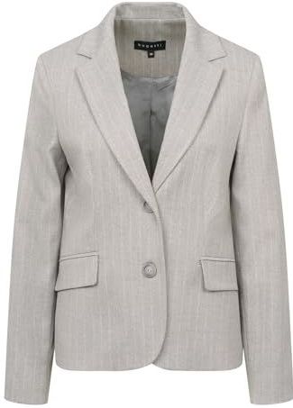 Blazer - Grijs - Met Strepen - Opgestikte Zakken - 2-Knoopsmodel