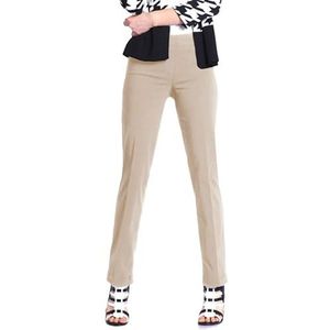 SLIM-SATION Women's Wide Band Pull-On Relaxed Leg Pant with Tummy Control, 12, Stone