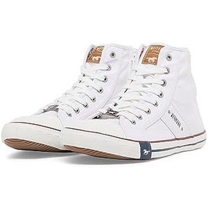 MUSTANG 4058-505-1 hoge sneakers voor heren, wit, 42 EU