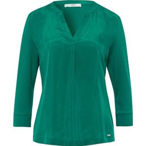 BRAX Clarissa Cupro Tuniekshirt voor dames, hybride, casual, elegante must-have, Dark Malachiet, 40