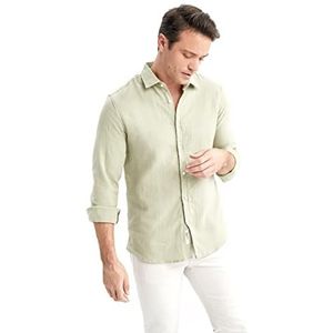 DeFacto Herenshirt met lange mouwen en lange mouwen, khaki, 3XL