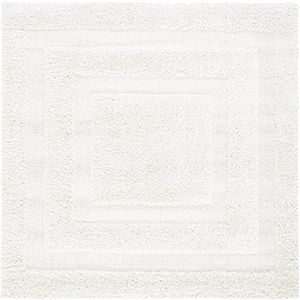 Safavieh Willow Shag Collection SG451-1128 tapijt, crèmekleurig/donkerbruin modern 4' x 4' Crème/Crème.