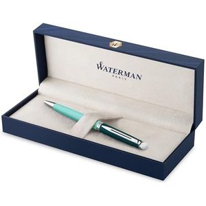 Waterman Hémisphère balpen | metaal-groene lak met palladium-gecoat detail | medium penpunt | Blauwe inkt | geschenkverpakking