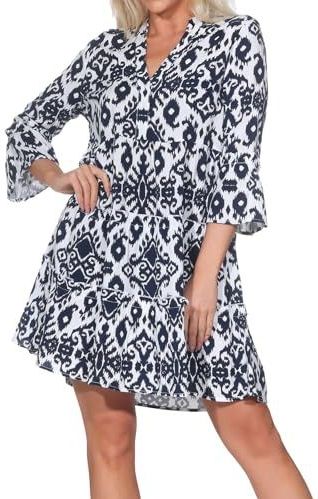 Vero Moda - Easy Joy - Tuniekjurk - All-over Motief - V-hals - 1/2-mouwen