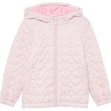 s.Oliver - Licht Gewatteerd Jack - Zacht Roze - Met Capuchon - Met Hartstiksel