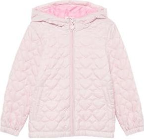 s.Oliver - Licht Gewatteerd Jack - Zacht Roze - Met Capuchon - Met Hartstiksel