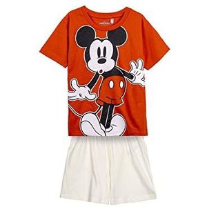 Mickey Mouse zomerpyjama voor jongens - Rood en wit - Maat 6 jaar - Pyjamabroek van 100% katoen - Mickey Mouse print - Origineel product Ontworpen in Spanje
