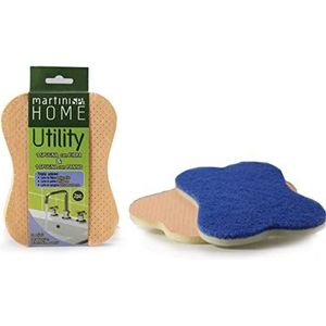 Martini SPA Utility Multipurpose Quadrifoglio Fibre en 1 Spons met Doek, Multi-Colour, One