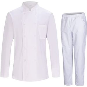 MISEMIYA - Koksjas en broek voor heren - koksjas voor heren - uniform voor gastronomie - Ref. 842-8312, Jassen en broek 8428 - wit, M