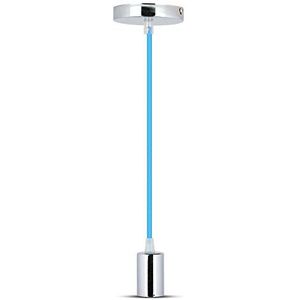 V-TAC SKU.3783 hanglamp, chroom, E27, blauw, VT-7338, kunststof en andere materialen, diepte: 60 mm