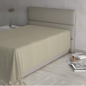 Max Color Hoeslaken, 100% katoen, effen, taupe, eenpersoonsbed, 150 x 300 cm