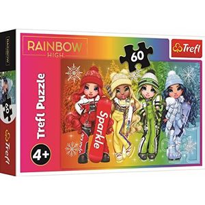 Trefl - Rainbow High, Vrolijke Poppen - Puzzle 60 Elements - Kleurrijke Puzzel met Sprookjesfiguren Rainbow High, Creatief Entertainment, Plezier voor Kinderen vanaf 4 jaar