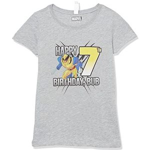 Marvel Little, Big Classic Wolverine 7e verjaardag Girls T-shirt met korte mouwen, Athletic Heather, Large, Athletic Heather, L