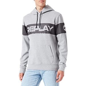 Replay Herenpullover met capuchon, M08 Melange Grey, 3XL
