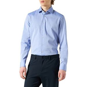 Seidensticker Heren business overhemd - Slim Fit - strijkvrij - B.D. kraag - lange mouwen - 100% katoen, blauw (middenblauw 16)., 42