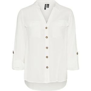 Blouse - Effen - Viscose - Lange Mouw - Kentkraag - Normale Pasvorm