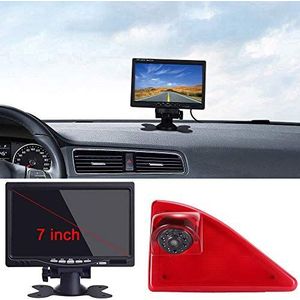 Dynavsal achteruitrijcamera transporter + 7 inch TFT LCD-scherm automonitor, remlicht autodak achteruitrijcamera set voor Opel Vauxhall Movano ab 2010/Renault Master ab 2010/Nissan NV400 ab 2010