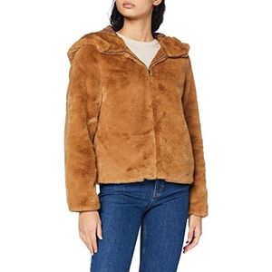 VERO MODA Vmthea Hoody voor dames, korte faux fur jacket, Tobacco Brown, S