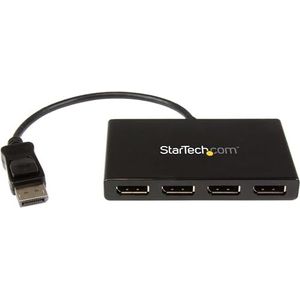 StarTech.com 4-Port DisplayPort 1.2 Splitter, DisplayPort naar 4x DP Multi-Monitor Adapter, Quad 1080p 60Hz Computer MST Hub - Enkel Windows, Geen Drivers (MSTDP124DP)
