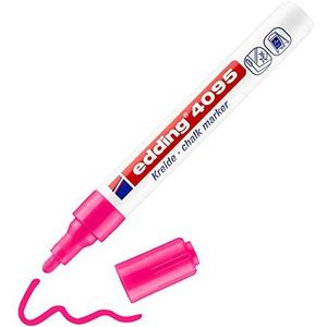 edding 4095 krijtmarker - neon-roze - 1 krijtstift - ronde punt 2-3 mm - krijtstift voor borden, uitwisbaar - voor het schrijven op ruiten, glas, spiegels - bordstift met dekkende kleuren