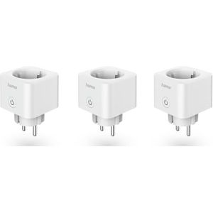 Hama Wifi-stopcontact, 3 stuks (Smart stopcontact met mat Smart Home, universeel, wifi-gestuurd stopcontact met app en spraakbediening, Smart Home stopcontact als timer, 3680 W)